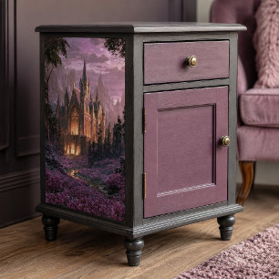 Twilight Purple Floral Gothic Castle Decoupage Tissue Paper