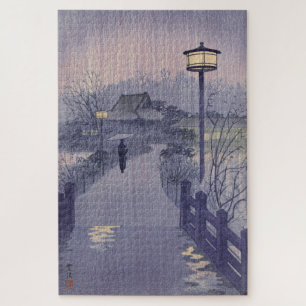 Twilight Rain on Path to Shinobazu in Japan Jigsaw Puzzle
