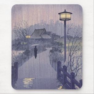 Twilight Rain on Path to Shinobazu in Japan Mouse Mat