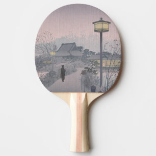 Twilight Rain on Path to Shinobazu in Japan Ping Pong Paddle