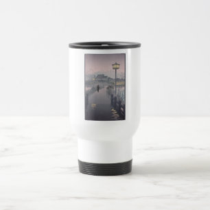 Twilight Rain on Path to Shinobazu in Japan Travel Mug