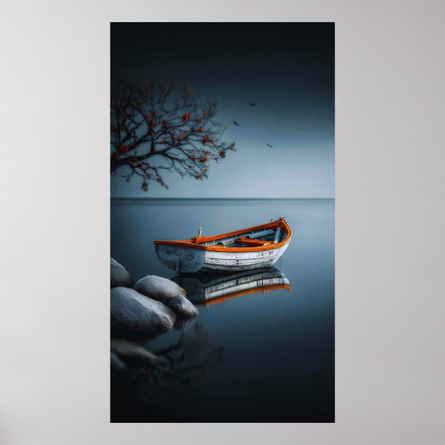 Twilight Serenity: The Orange Boat Poster (Front)