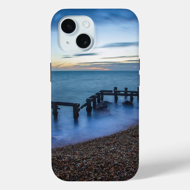 Twilight Sky Over Shoreline and Breakwaters Case-Mate iPhone Case (Back)