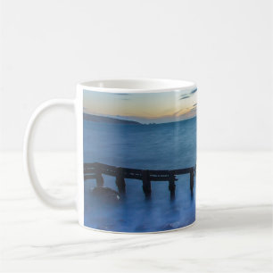 Twilight Sky Over Shoreline and Breakwaters Coffee Mug