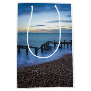 Twilight Sky Over Shoreline and Breakwaters Medium Gift Bag