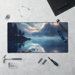 Twilight Starry Lake Mirror Celestial Symphony Desk Mat