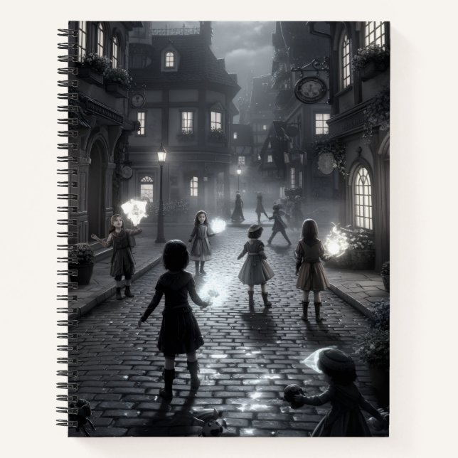 Twilight Tales On Cobblestone Notebook (Front)