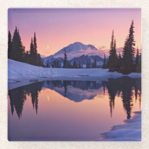 Twilight, Tarn and Crescent Moon Glass Coaster