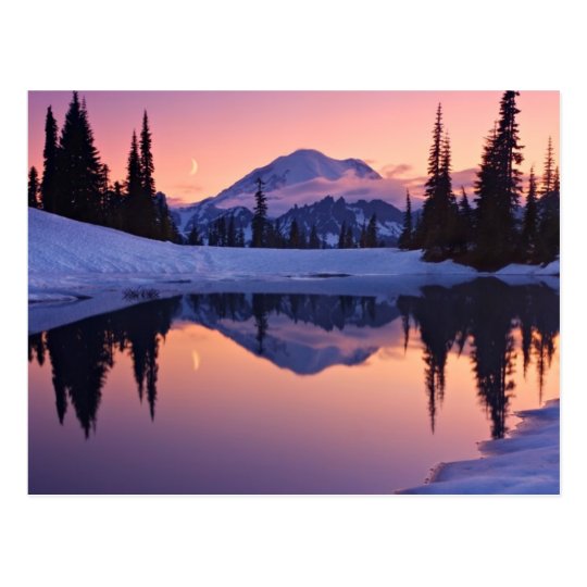 Twilight, Tarn and Crescent Moon Postcard
