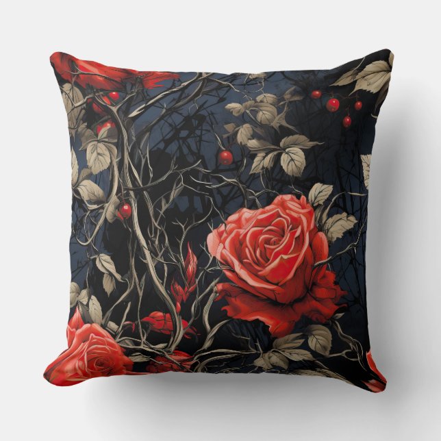 Twilight Thorns Botanical Cushion (Front)
