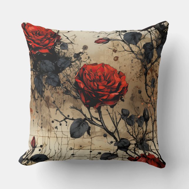 Twilight Thorns Botanical Cushion (Front)