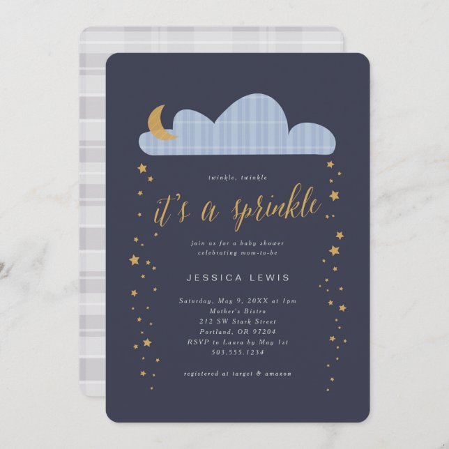 Twilight Twinkle Baby Shower Invitation (Front/Back)