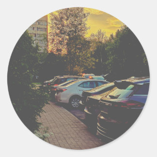 Twilight Urban Round Sticker – Customisable
