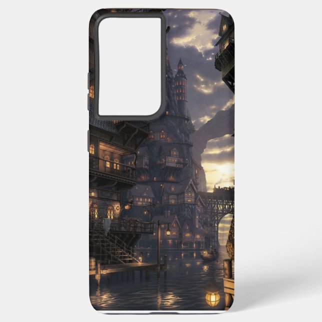 Twilight Village by the Water Samsung Galaxy S21 Ultra Case (Back)