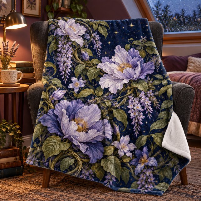 Twilight Vine Canopy Throw Blanket (30 x 40 inch fleece blanket. Printed front, plain white back. Styled scene; props not included.)