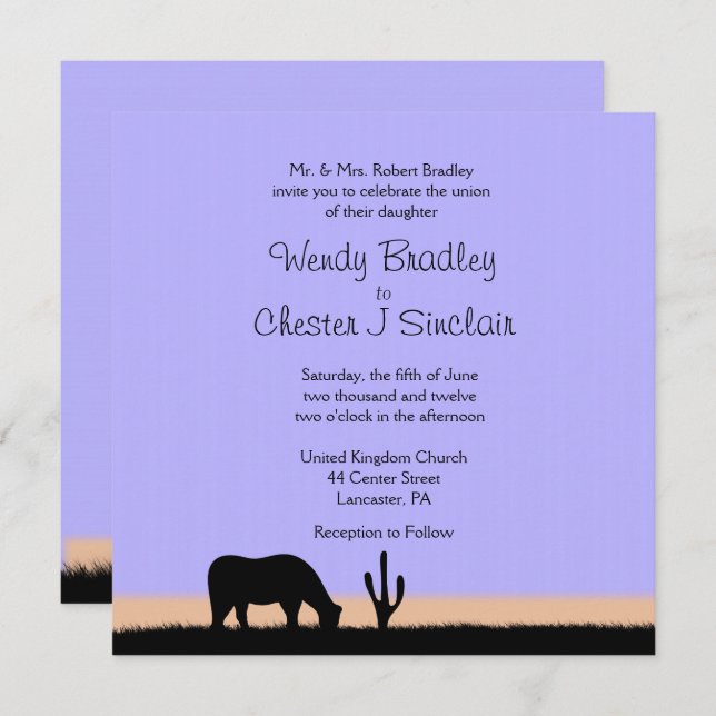 Twilight Western Wedding Invitation (Front/Back)