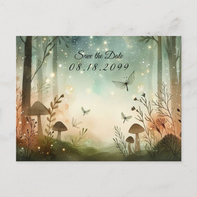 Twilight Whispers of the Woodland Holiday Postcard (Front)