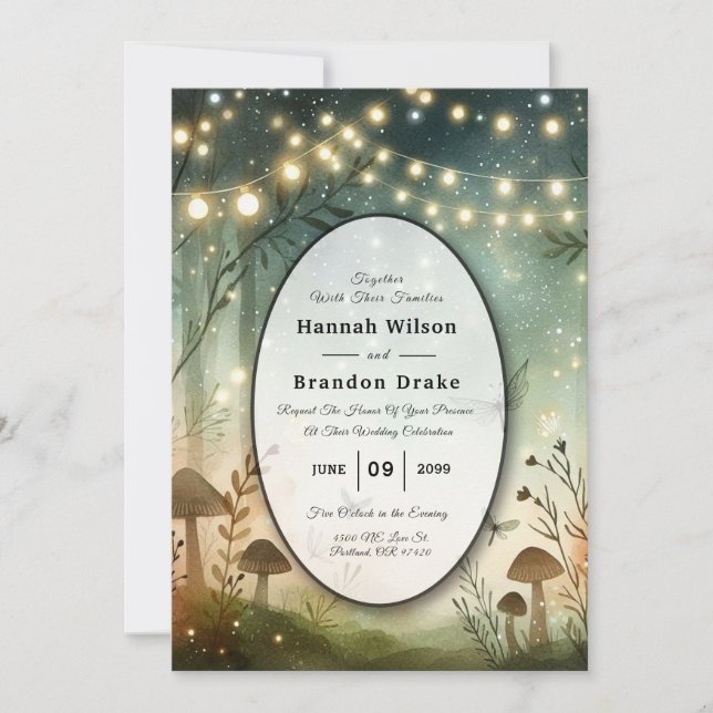 Twilight Whispers of the Woodland Invitation (Front)