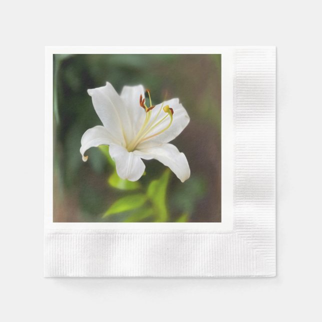 Twilight white lily napkin (Front)
