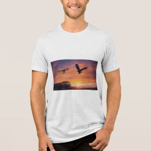 Twilight Wings: The Eagle and the Owl Tri-Blend Shirt