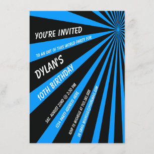 Twilight Zone Blue Black Birthday Party Invitation