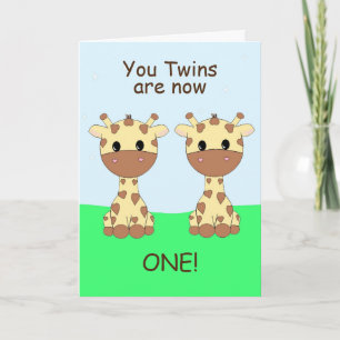 Twin 1st Birthday Card