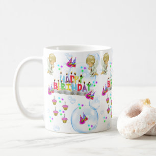 Twin Angels Mug Happy Birthday Mug