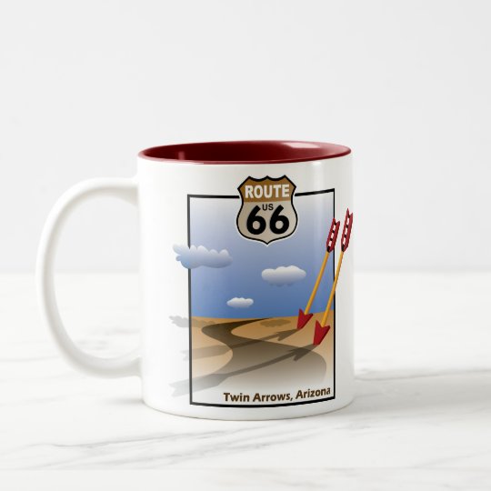 Twin Arrows, Arizona - Historic Route 66 Landmark Two-Tone Coffee Mug