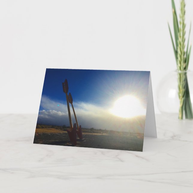 twin arrows greeting card- landscape card (Front)