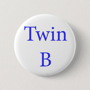 Twin B Blue 6 Cm Round Badge