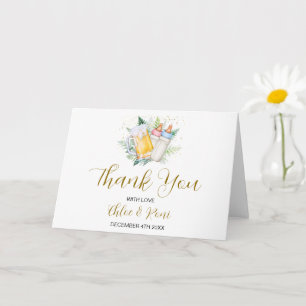 Twin Babies Baby Shower Folded Thank You Card