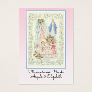 Twin Babies Funeral Memorial Holy Card -