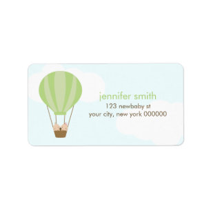Twin Babies in a Balloon Label