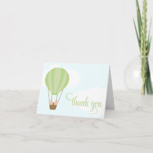 Twin Babies in a Balloon Thank You Card