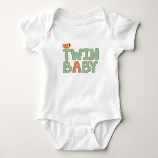 Twin Baby "A" Baby  Bodysuit (Front)