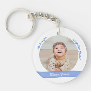 Twin Baby Boys 2 Photos Names Godfather Modern Key Ring