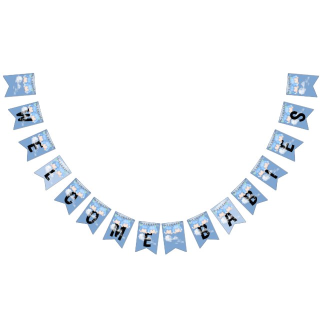 Twin Baby Boys Baby Shower Bunting (All)