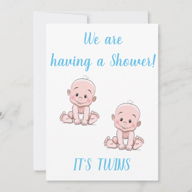 ****TWIN BABY BOYS**** SHOWER FOR MOM TO BE INVITATION (Front)