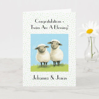 Twin Baby Congratulations, Religious Greeting Card