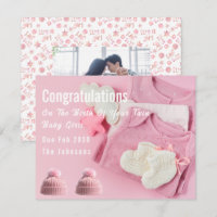 Twin Baby Girl Congratulations Card