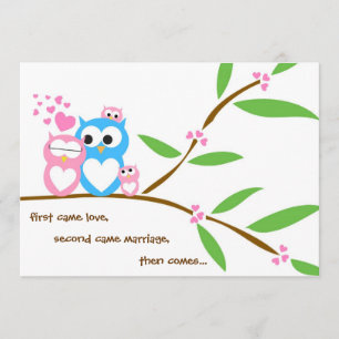 Twin Baby Girl Owl Baby Shower Invitation