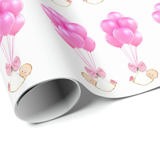 Twin Baby Girls Gift Wrapping Paper (Roll Corner)