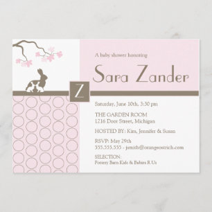 Twin Baby Girls Shower Invitation