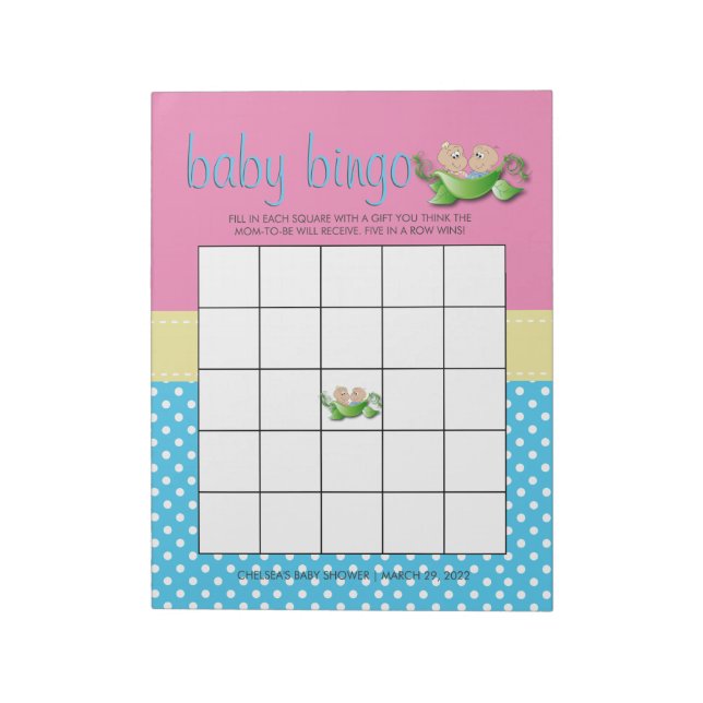 Twin Baby Shower Baby Shower Game Notepad (Rotated)