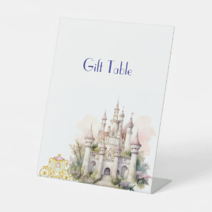 Twin Baby Shower Castle and Carriage Pedestal Sign
