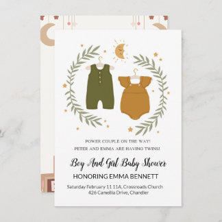 Twin Baby Shower Invitation