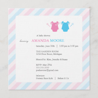 Twin Baby Shower Invitation
