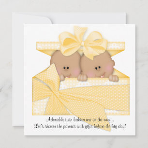 TWIN Baby Shower Invitation African American