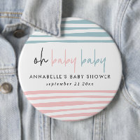 Twin baby shower pink blue modern typography party