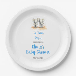 Twin Baby Shower Plate